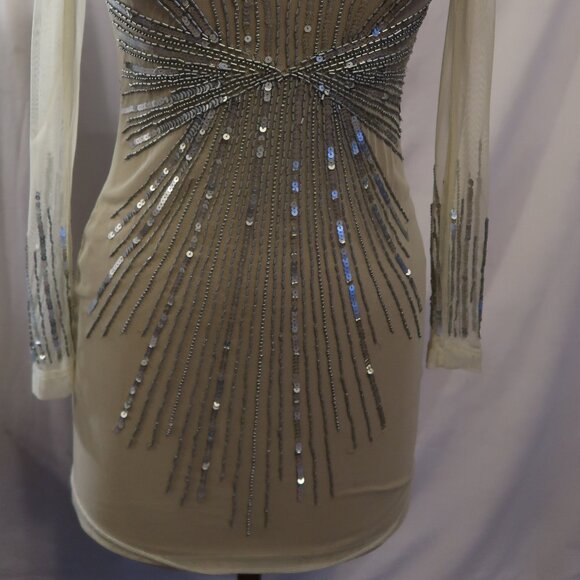 Glam Sequin Illusion Mesh Bodycon Dress - Picture 2 of 9